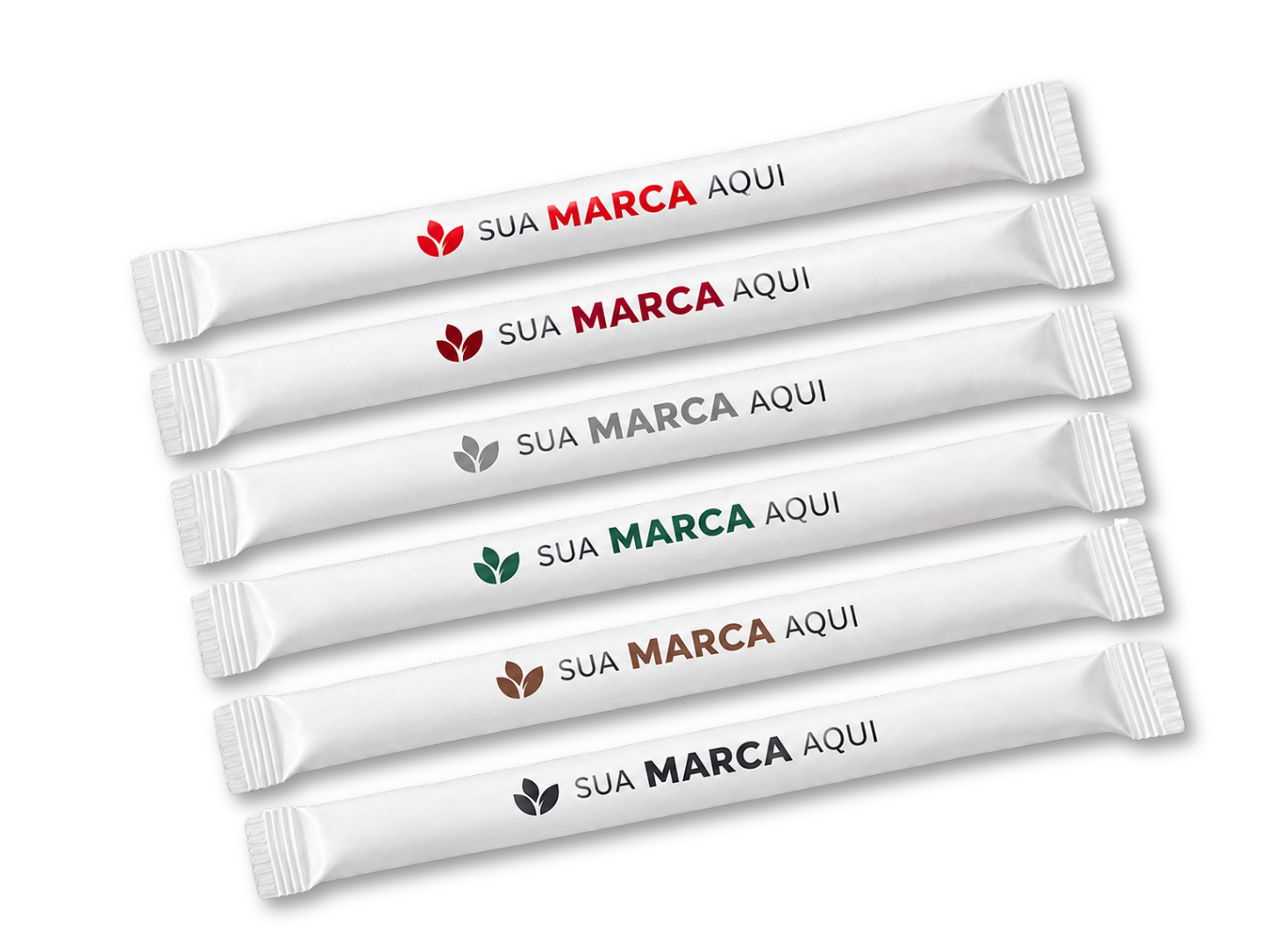Copo e canudos personalizados com a marca do cliente